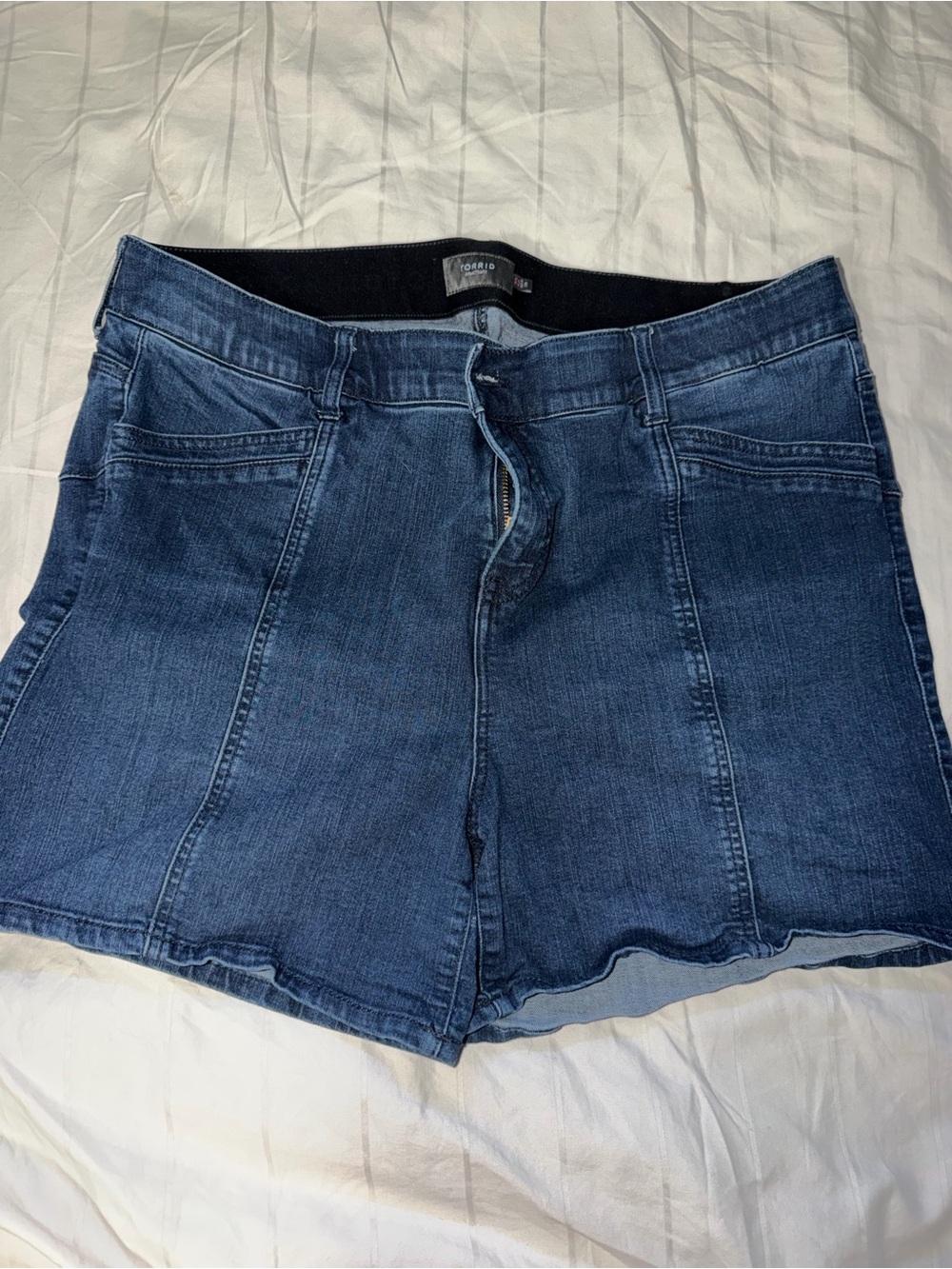 torrid Dark Blue High-Rise Denim Shorts